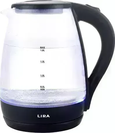 Чайник электрический LIRA LR 0105 стекло/черный (00-00010818) электрическикй LR