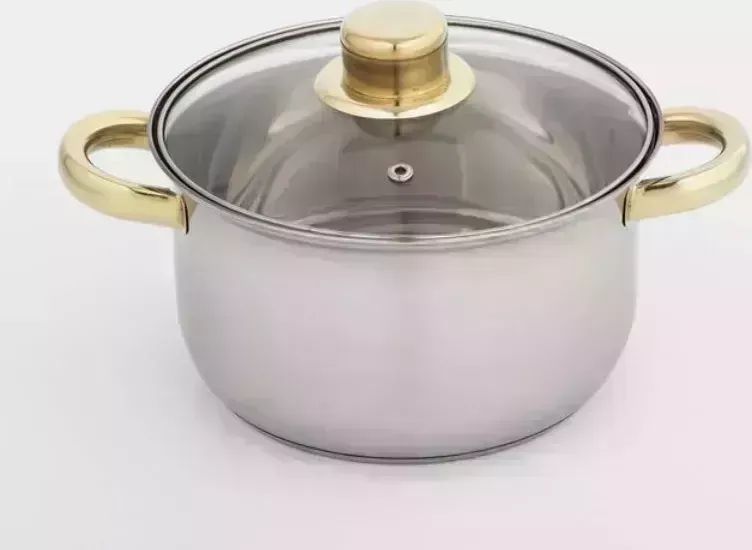 Кастрюля ДОЛЯНА Роскошь, 2,2 л, 19 см, стеклянная крышка 113311