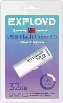 Флеш-накопитель EXPLOYD EX-32GB-610-White USB 3.0 флэш-накопитель