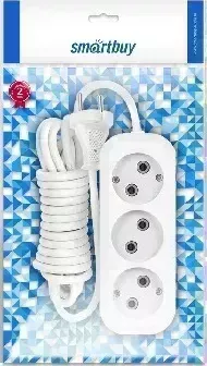 Удлинитель SMARTBUY (SBE-10-3-05-N) 3 гнз х 5,0 м (10А/2.2кВт, ПВС 2х1.0) без заземления 3 х м