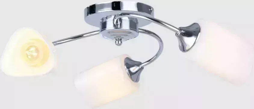 Люстра RITTER 52527 1 потолочная ANZIO 3хЕ14, хром, стекло, СВЕТИЛЬНИКИ ПОТОЛОЧНЫЕ, ЛЮСТРЫ 1