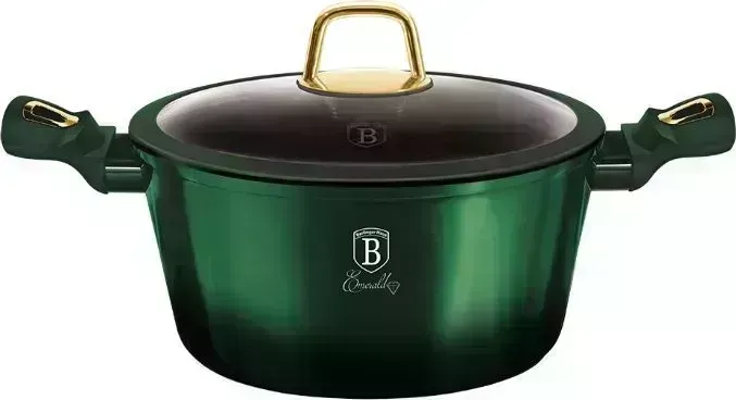 Кастрюля с крышкой BERLINGER HAUS BH-6057 Emerald Collection Metallic Line с 20см Кастрюли с алюминий с
