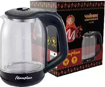 Чайник электрический МАТРЁНА MA-006 стекло черный электрисеский