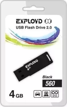 Флеш-накопитель EXPLOYD 4GB 560 черный USB флэш-накопитель