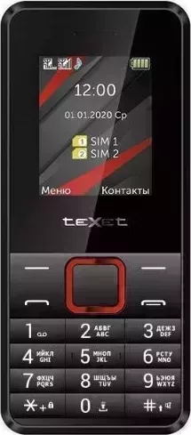 Мобильный телефон TEXET TM-207 черный-красный