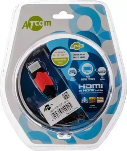 Кабель HDMI ATCOM (AT4942) 1 M (RED/GOLD, блистер)