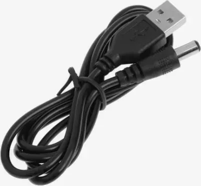 Кабель LUAZON HOME (4487502) универсальный , разъем 5.5 - USB, 1 м, чёрный