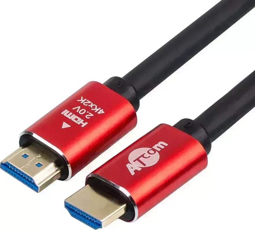 Кабель HDMI ATCOM (АТ5942) 3М (Red/Gold, в пакете) VER 2.0