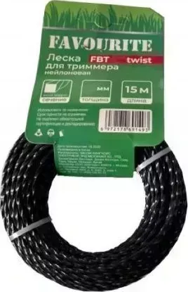 Леска триммерная FAVOURITE FBT 3.0twist нейлоновая 3,0мм для триммера