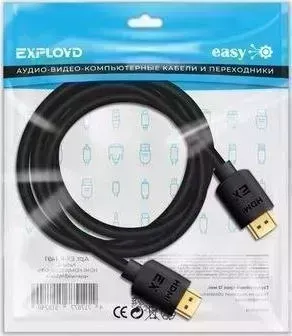 Кабель EXPLOYD EX-K-1491 HDMI-HDMI/V2.0/4K 60Hz/круглый/чёрный/3М