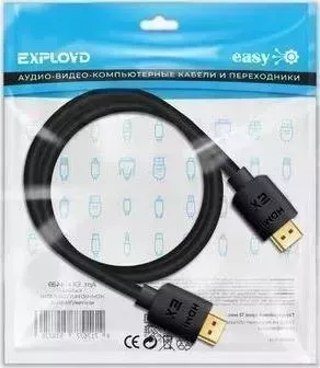 Кабель EXPLOYD EX-K-1489 HDMI-HDMI/V1.4/круглый/чёрный/5М