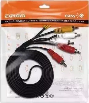 Кабель EXPLOYD EX-K-1482 /3 RCA - 3 RCA/чёрный/3M - 3 /чёрный/3M