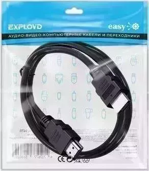 Кабель EXPLOYD EX-K-1478 HDMI-HDMI/V1.4/круглый/чёрный/5М