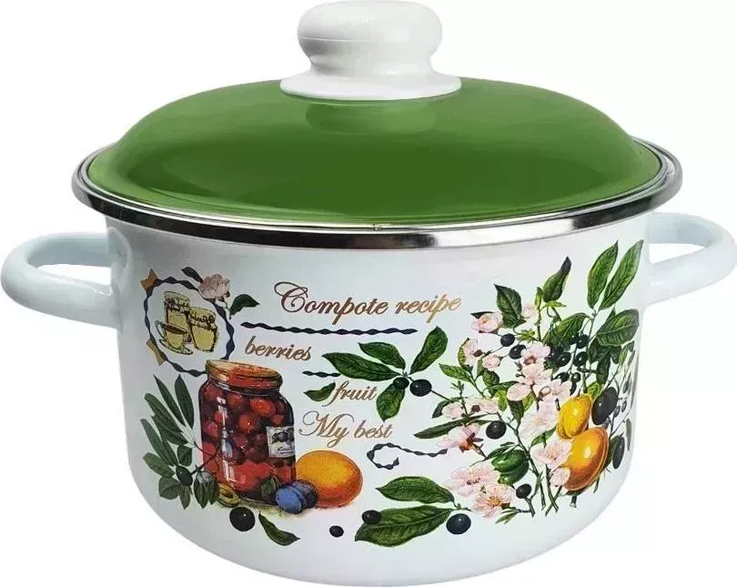 Кастрюля ЭМАЛЬ 6RD181M Вкусный компот цил 3,0л