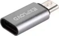 Переходник EXPLOYD EX-AD-296 TYPE-C - microUSB серый
