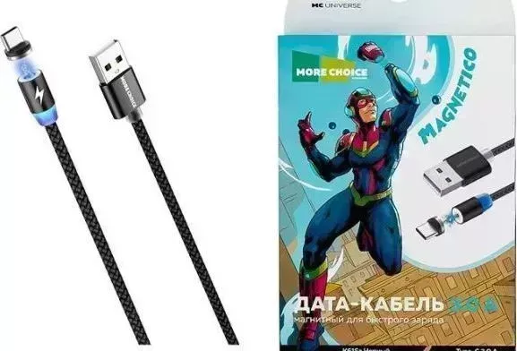 Кабель MORE CHOICE (4627151192345) K61Sa USB (m)-Type-C (m) 3.0А 1.0м - т/ серый