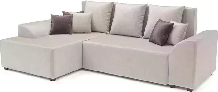 Диван угловой Mebel Ars Каскад левый угол (бархат бежевый / STAR VELVET 6 BEIGE)