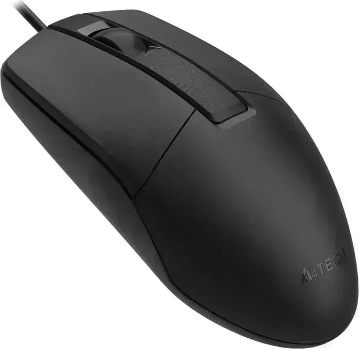 Мышь проводная A4Tech OP-330S черный оптическая (1000dpi) silent USB (3but) (OP-330S (BLACK))