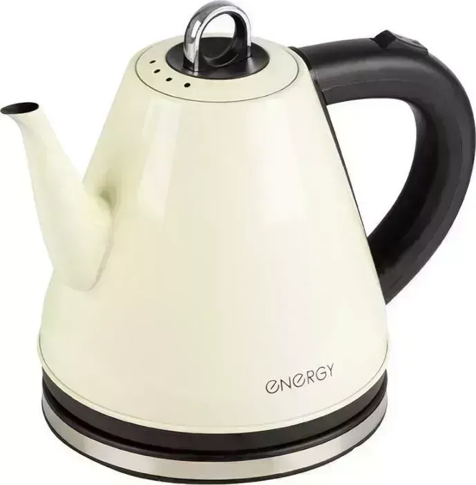 Чайник электрический ENERGY E-263 (1,2 л, диск) стальной, бежевый