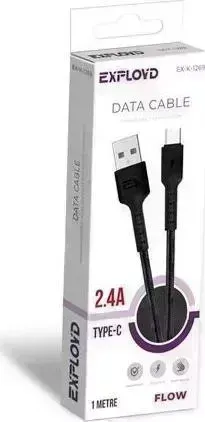 Кабель EXPLOYD EX-K-1269 Дата- USB - TYPE-C 1М чёрный