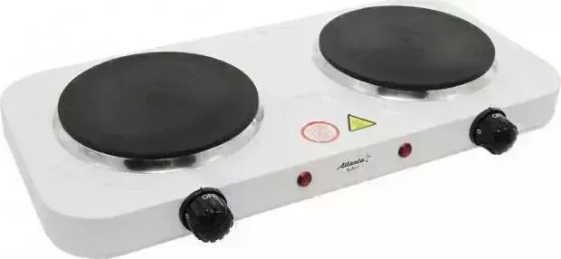 Настольная плита АТЛАНТA ATH-1739 (white) двухконфорочная ATLANTA