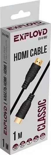 Кабель HDMI EXPLOYD EX-K-992 - V1.4 1М круглый чёрный