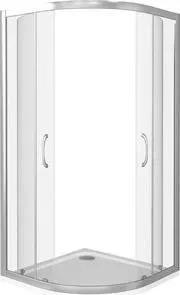 Душевой уголок Good Door Latte R-100 с поддоном, профиль белый, стекло прозрачное (ЛА00003, ЛП00011)