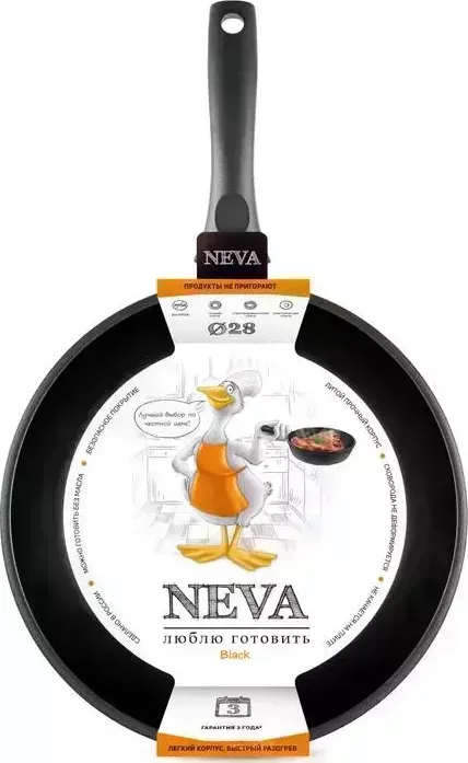 Сковорода NEVA N128 а/пр литая 28см Black