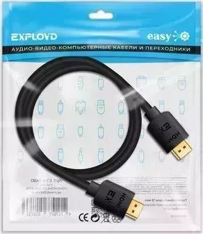 Кабель EXPLOYD EX-K-1490 HDMI-HDMI/V2.0/4K 60Hz/круглый/чёрный/2М