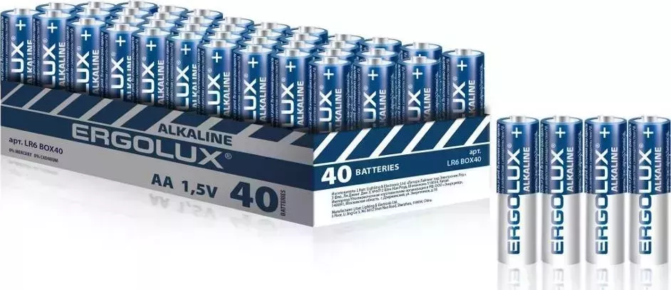 Батарейка ERGOLUX (14673) Alkaline BOX40 LR6