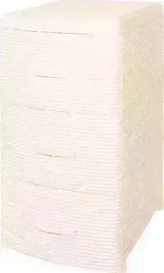 Комод VIOLET Ротанг 3-х секц. (слон.кость) 35626 [БГ]