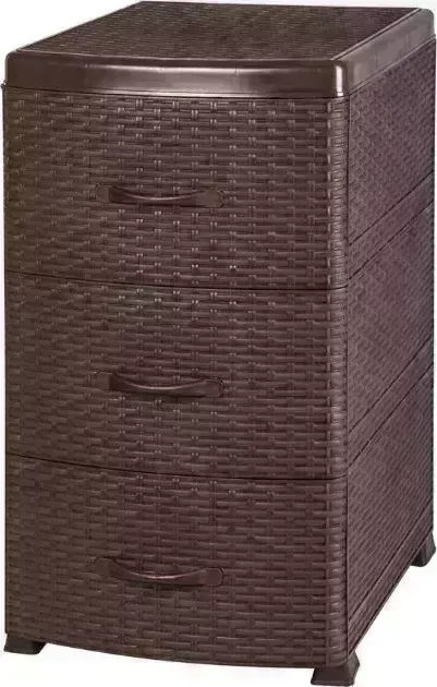 Комод VIOLET Ротанг 3-х секц. (коричневый) 35601 [БГ]