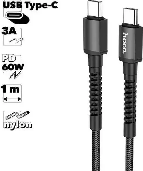 Кабель HOCO (6931474759016) X71 Especial charging Type-C (m) - Type-C (m) 1.0m - черный