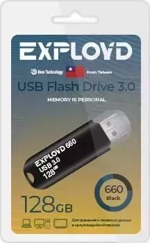 Флеш-накопитель EXPLOYD EX-128GB-660-Black USB 3.0 флэш-накопитель