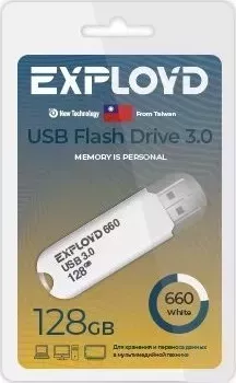 Флеш-накопитель EXPLOYD EX-128GB-660-White USB 3.0 флэш-накопитель
