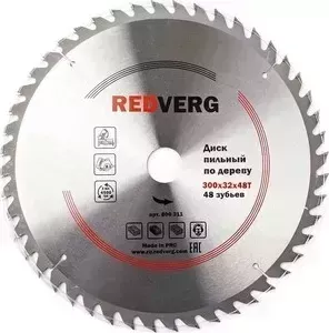 Диск пильный REDVERG твердосплавный 300х32 / 30 мм , 48 зубьев (800311) / 30 , 48