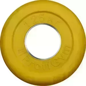 Диск обрезиненный ProfiGym d 51 мм жёлтый 1,25 кг
