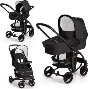 Коляска 3 в 1 HAUCK 3 в 1 Miami 4S Trioset (caviar/silver)