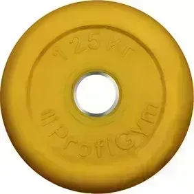 Диск обрезиненный ProfiGym d 31 мм жёлтый 1,25 кг