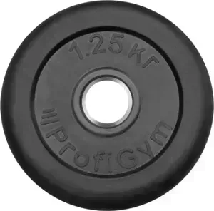 Диск обрезиненный ProfiGym d 26 мм чёрный 1,25 кг