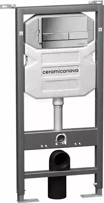 Инсталляция для унитаза Ceramica Nova Envision с кнопкой смыва Flat хром матовый (CN1002M)