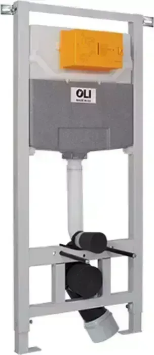 Инсталляция для унитаза OLI 120 Eco Sanitarblock с клавишей Slim хром матовый (879236, 659046)