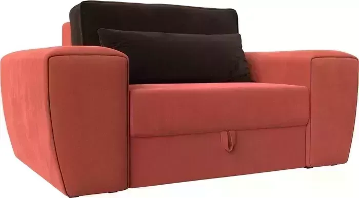Кресло Лига Диванов Лига-008 микровельвет коралловый/коричневый
