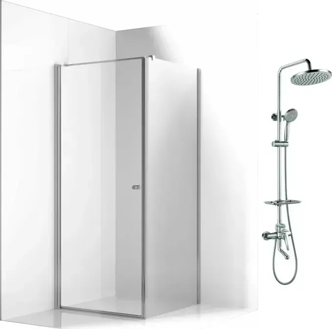 Душевой уголок Ambassador Elysium 80x80 с системой Lemark, прозрачный, хром (111011109CX-80CX, LM7010C) с душевой