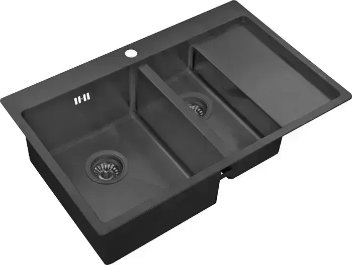 Мойка кухонная ZorG Inox R PVD 5178-2-L графит