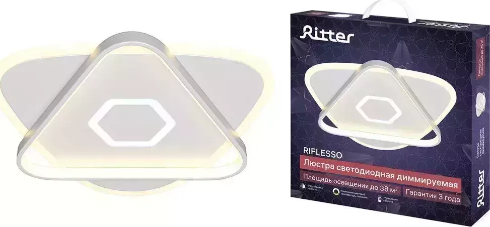 Люстра RITTER 52305 9 RIFLESSO, с ДУ, 3 режима