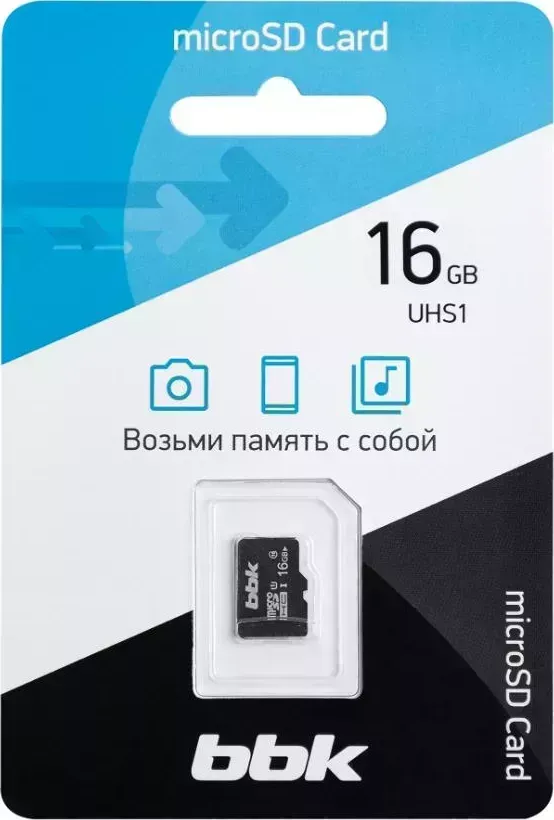 SD карта BBK 016GHCU1C10, 16Гб, микро SDHC, UHS-1, класс 10