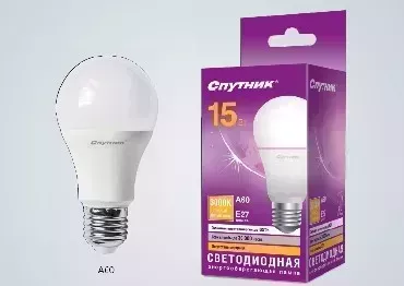 Лампа СПУТНИК A60 - 15W (220V*4000K*E27) свтодиодная -