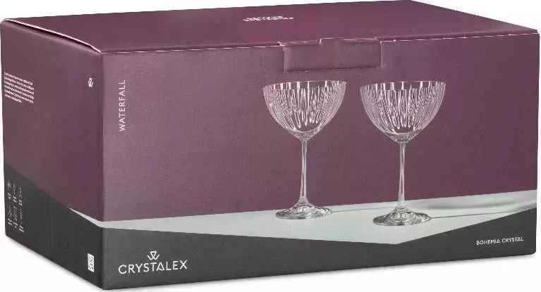 Набор бокалов CRYSTALEX CR340101W для мартини WATERFALL 6шт 340мл