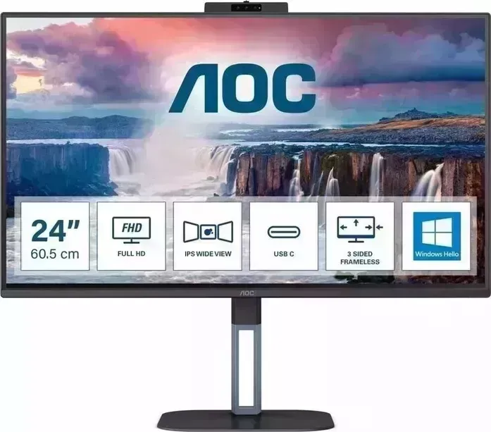 Монитор AOC 24V5CW LCD 23.8'' 16:9 1920x1080(FHD) IPS, Black